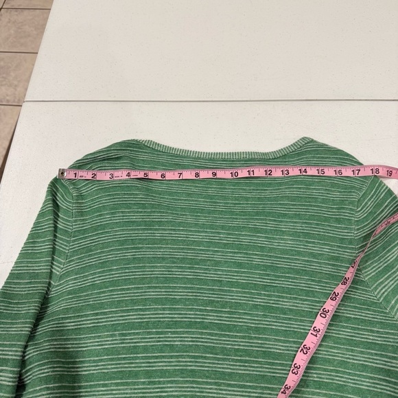 Soft Surroundings Stripe Sweater Twist Accent Green Cotton Blend Size Petite XL - Picture 8 of 12